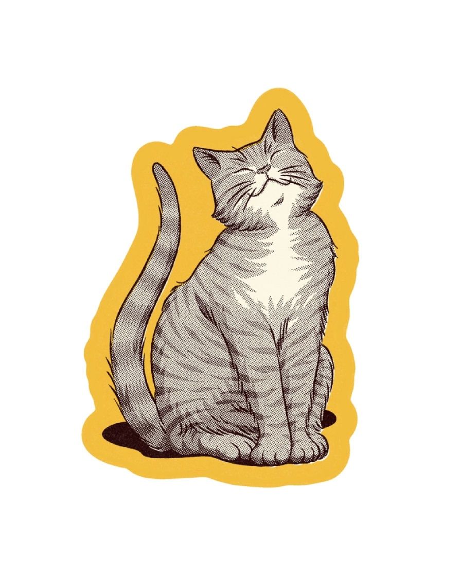 Grey Cat Sticker