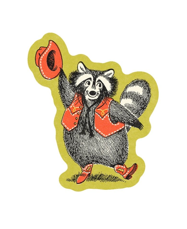 Howdy Raccoon Sticker