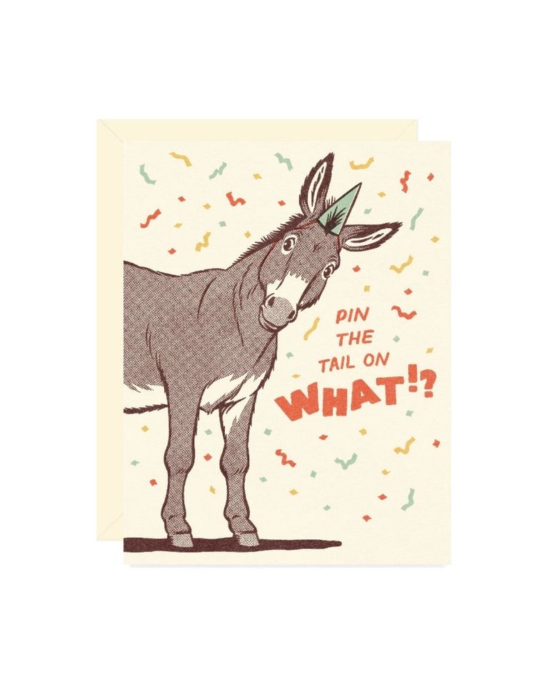 Pin The Tail On What? Birthday Card