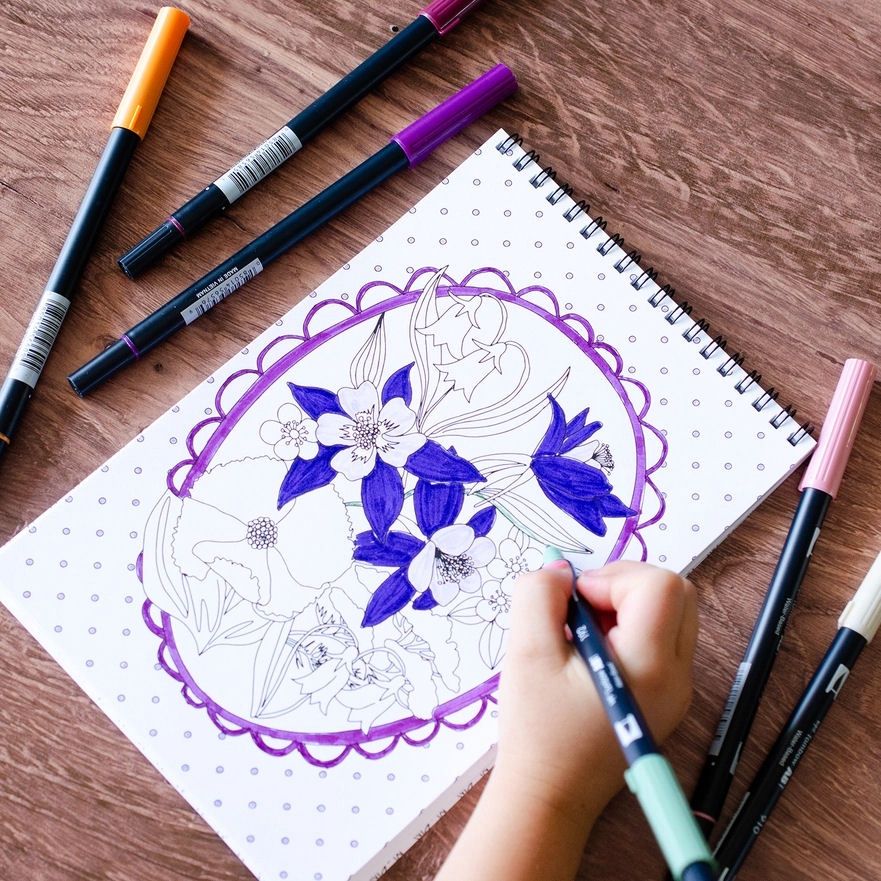 Wildflowers Spiral Bound Coloring Book