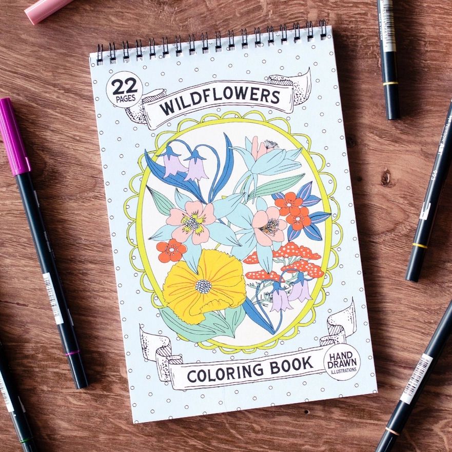 Wildflowers Spiral Bound Coloring Book