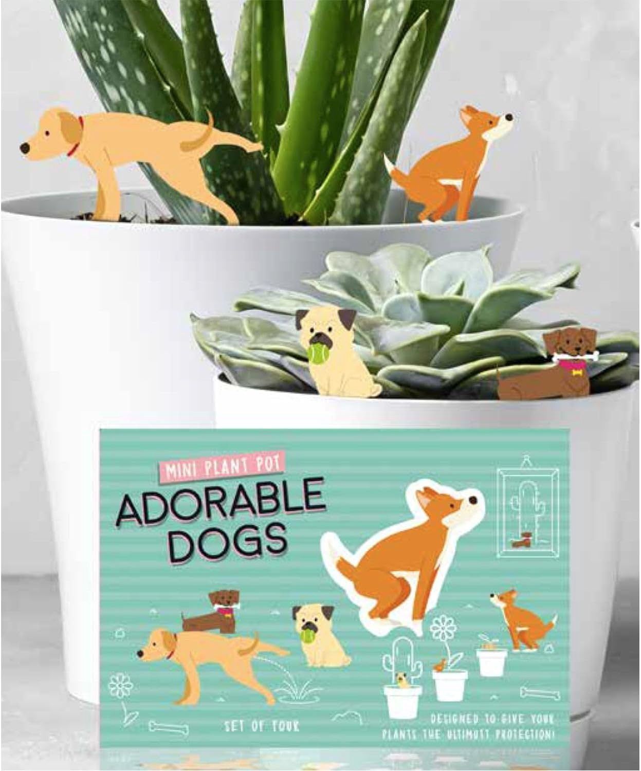 Mini Plant Pot Markers Adorable Dogs Plant Markers