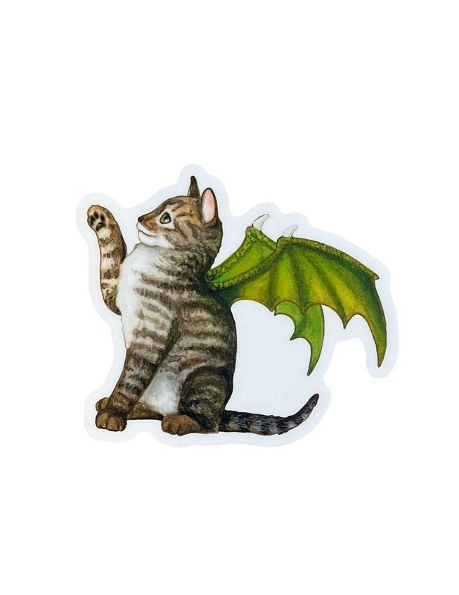 Dragon Wings Kitten Cat Sticker