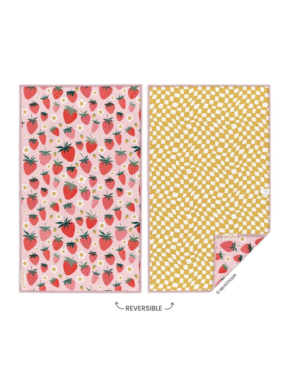 Strawberry Check Reversible Microfiber Kitchen Towel