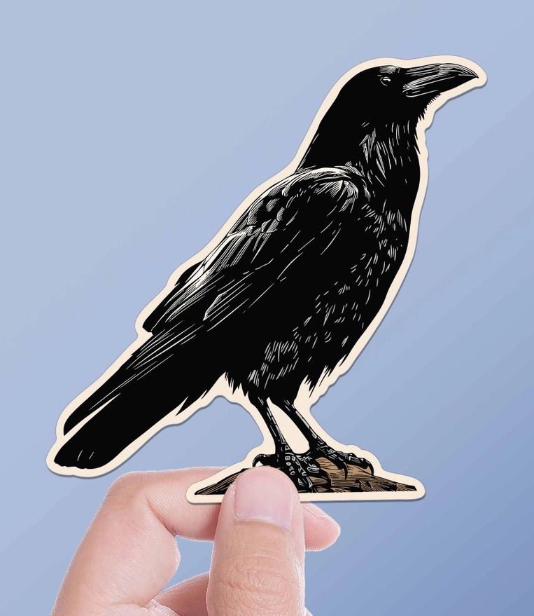 Crow Birdwatching Sticker