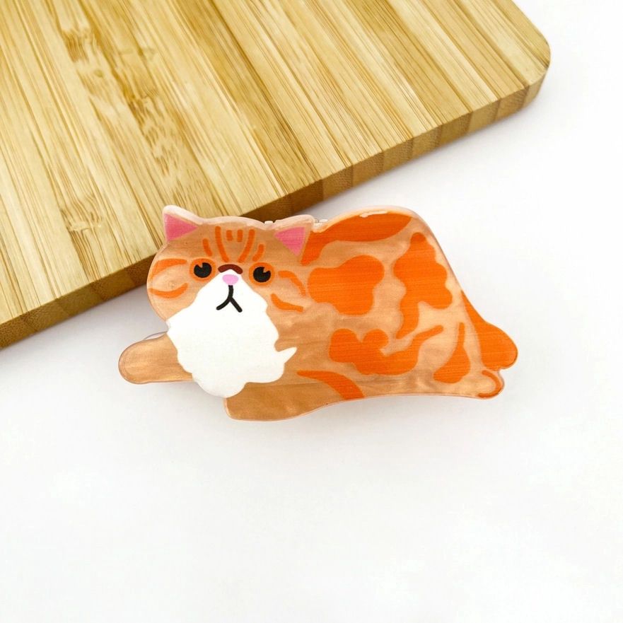 Cute Orange Tabby Cat Hair Claw Clip