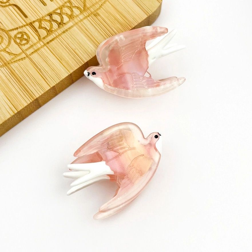 Pink Swallow Hair Claw Clip