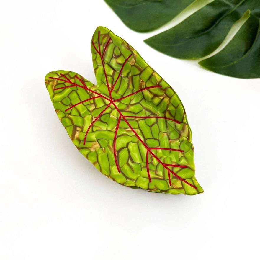 Lotus Leaf Yellow Green Hair Claw Clip
