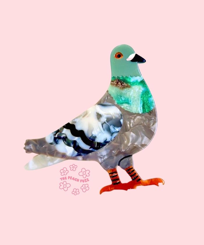Marbled Pigeon Brooch