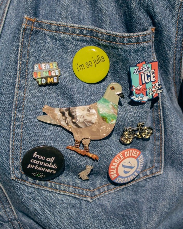 Marbled Pigeon Brooch