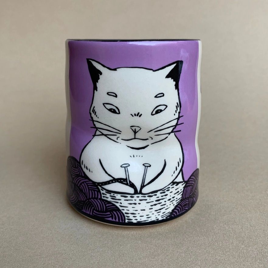 Lucky Cat Knitting Large Cup