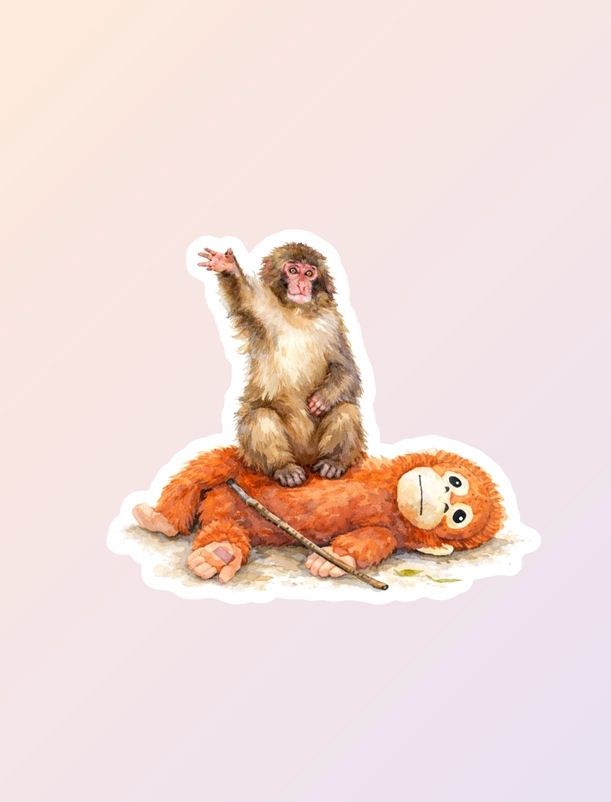 Punch Monkey Orangutan Sticker