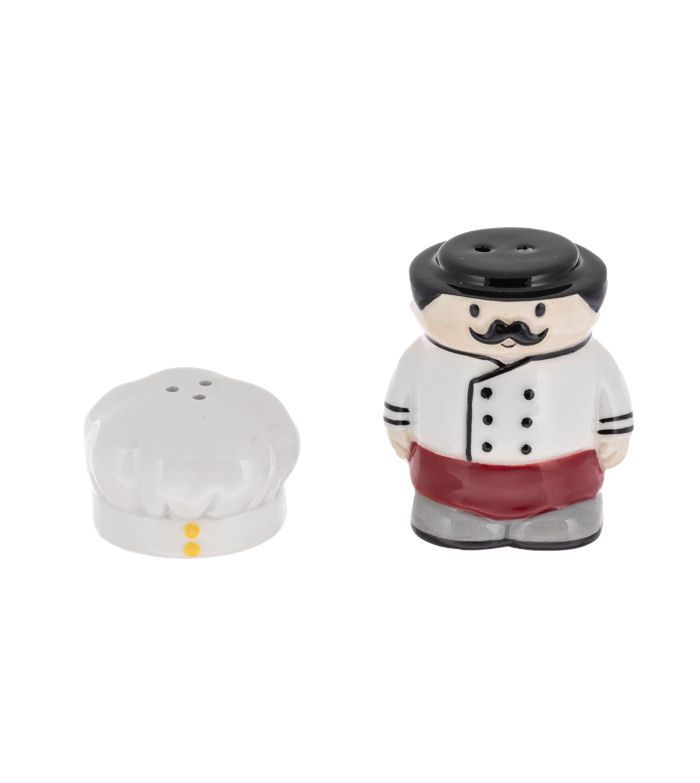 Chef With Hat Stacking Salt And Pepper Shaker Set