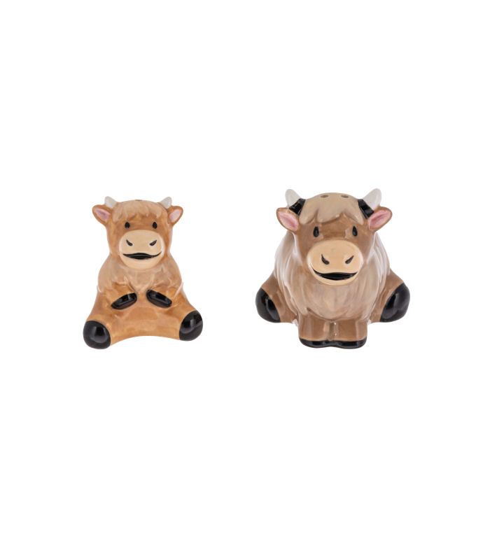 Highland Cow Stacking Salt And Pepper Shaker Set