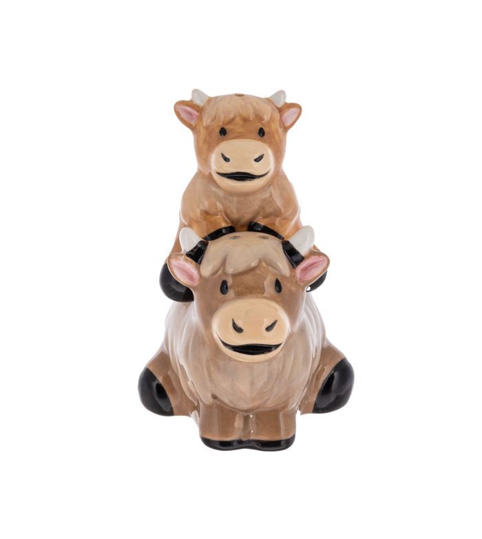 Highland Cow Stacking Salt And Pepper Shaker Set
