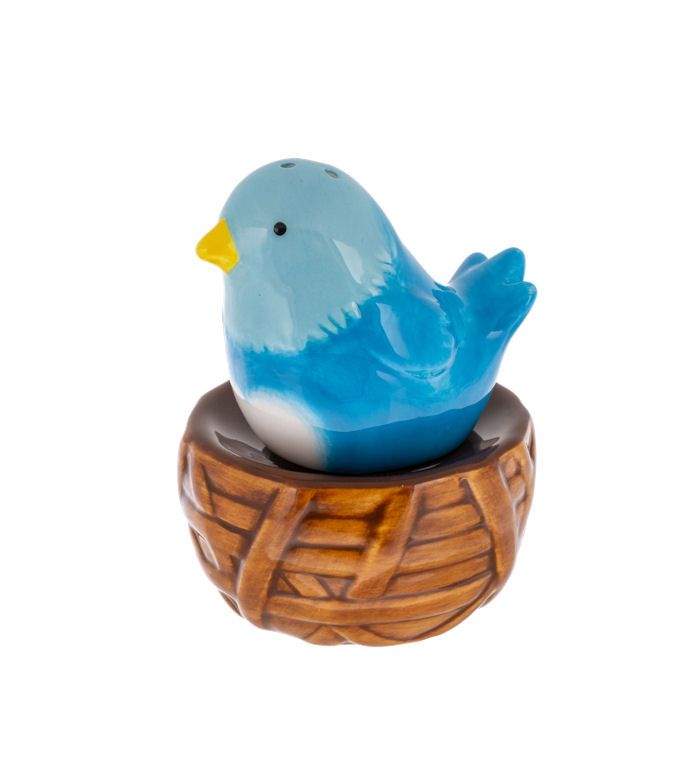 Blue Bird And Nest Stacking Salt And Pepper Shaker Set