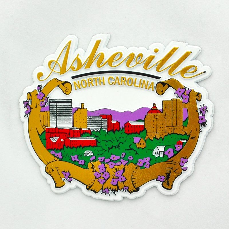 Asheville Skyline Ribbon Art Magnet