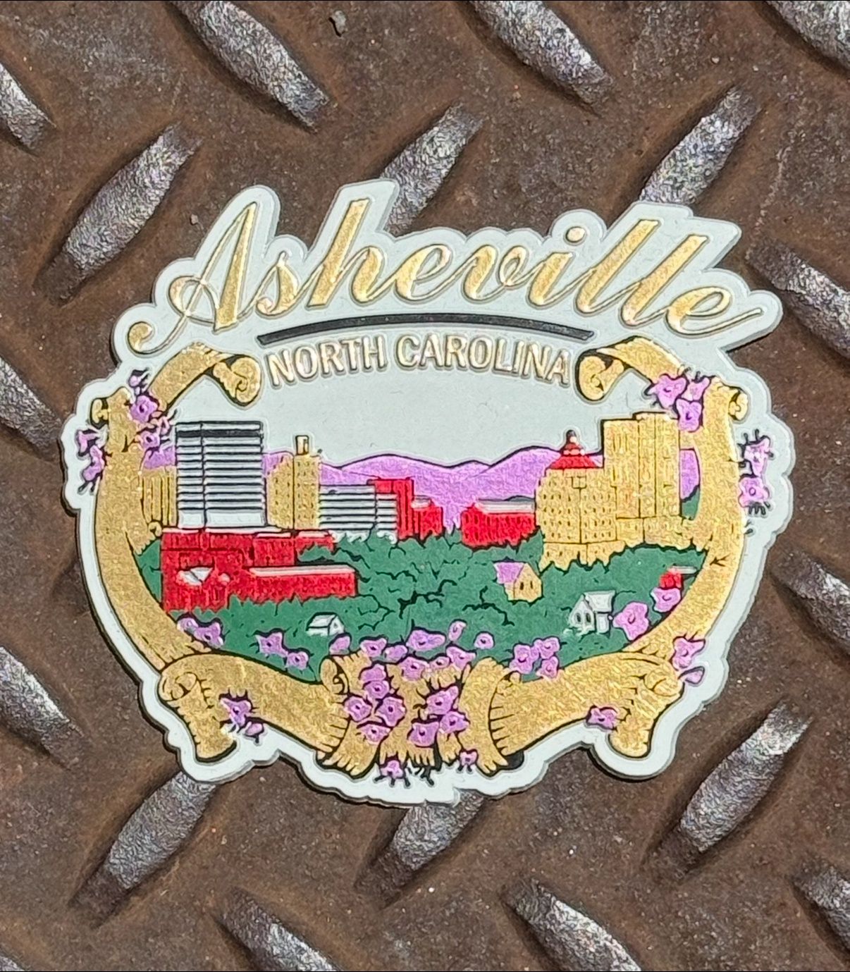 Asheville Skyline Ribbon Art Magnet