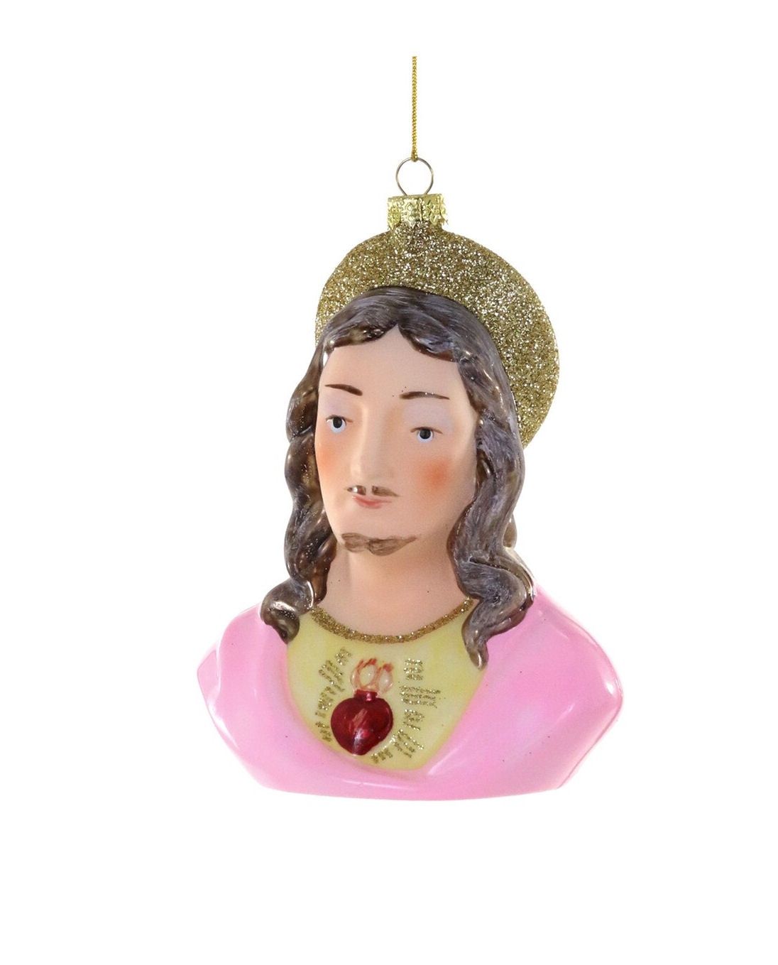 Pink Jesus Glass Ornament