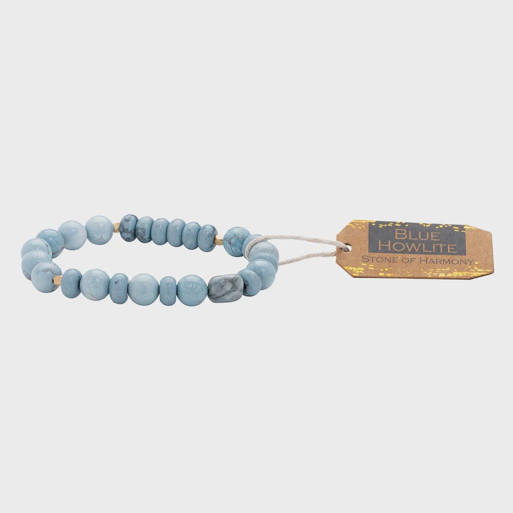Blue Howlite Stone Of Harmony Stack Bracelet