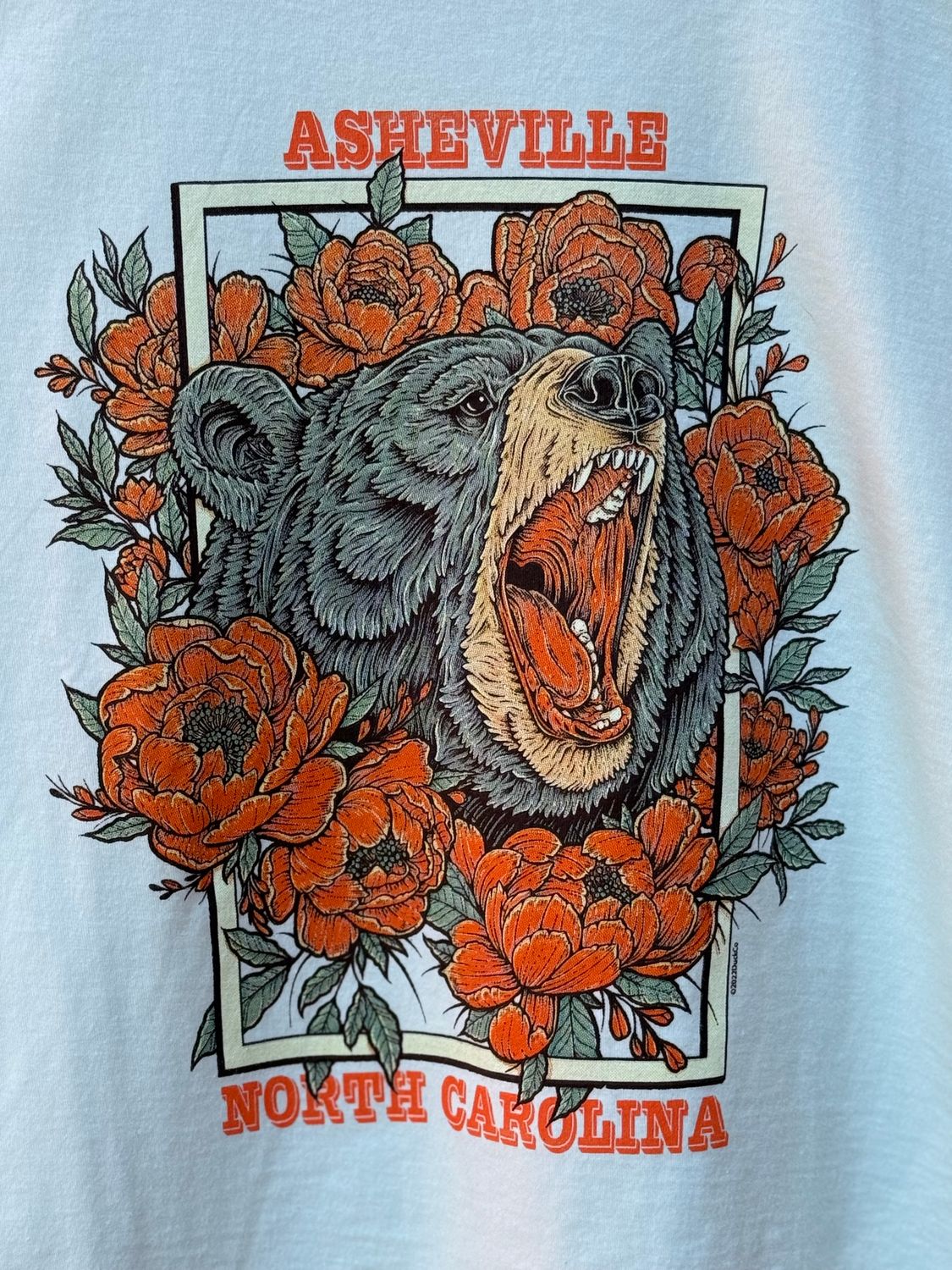 Bear And Flowers Women’s Crop Top T-Shirt, Size: Small