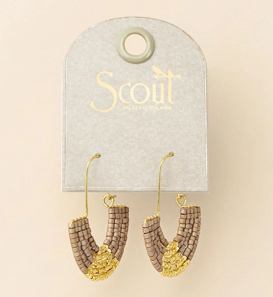 Chromacolor Miyuki Pewter Gold U-Hoop Earrings
