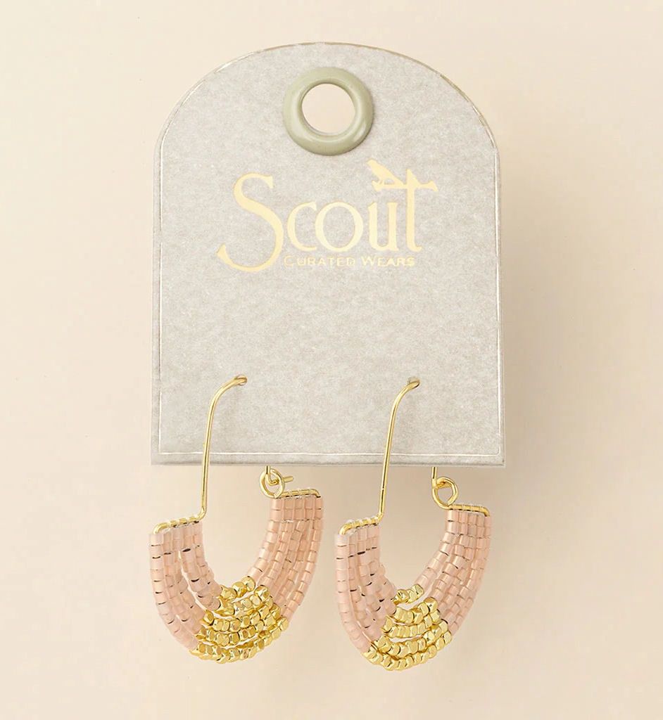 Chromacolor Miyuki Blush Gold U-Hoop Earrings