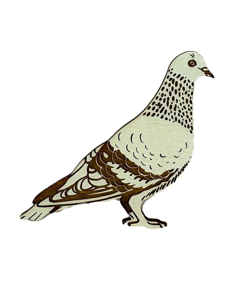 Wooden Pigeon Magnet