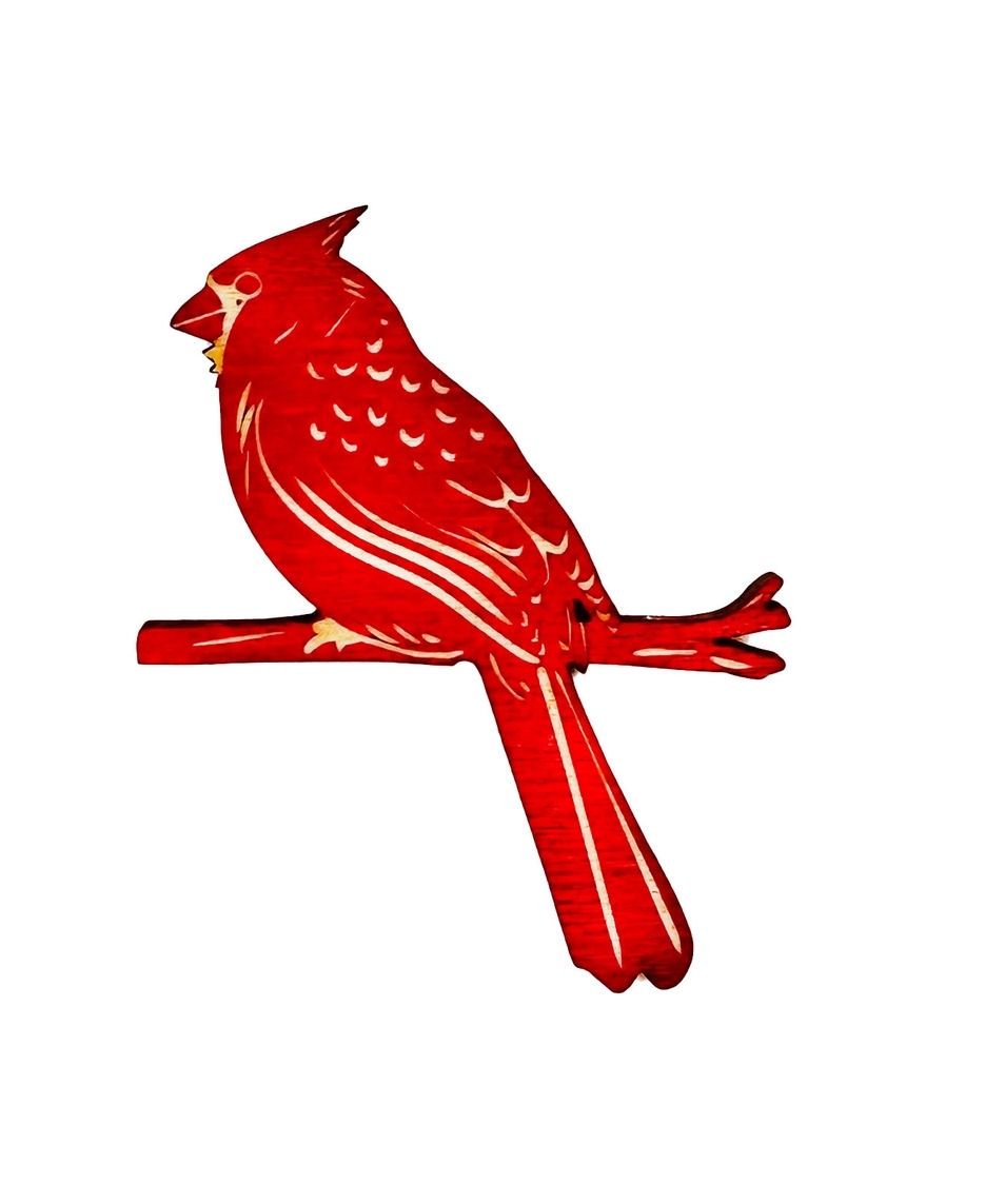 Wooden Cardinal Magnet