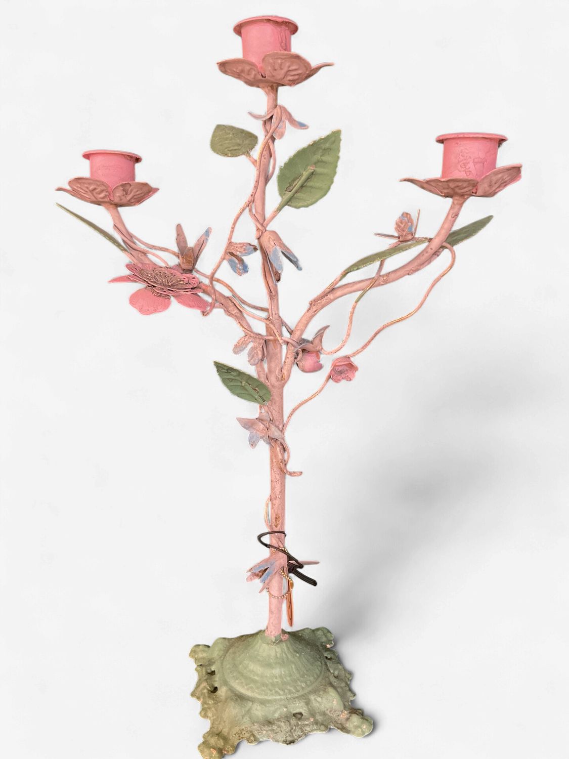 Metal Vintage Flower Candelabra