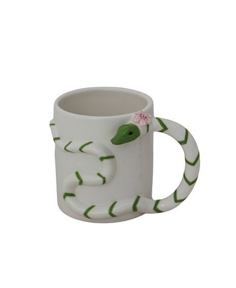 Stoneware Green Snake Mug