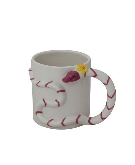 Stoneware Pink Snake Mug