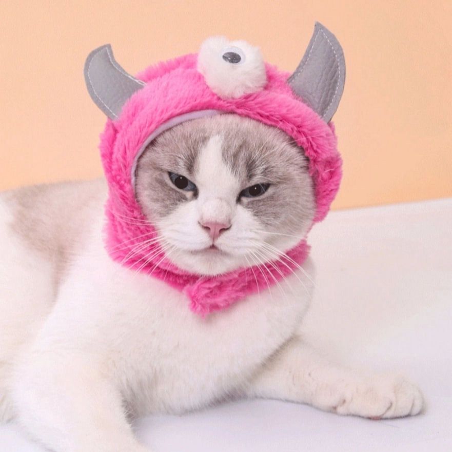 Pink Monster Plush Pet Hat