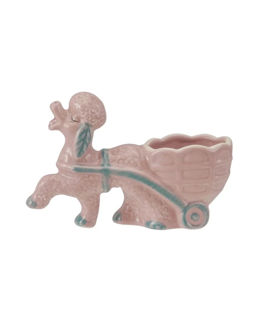 Vintage Poodle Pulling Cart Planter