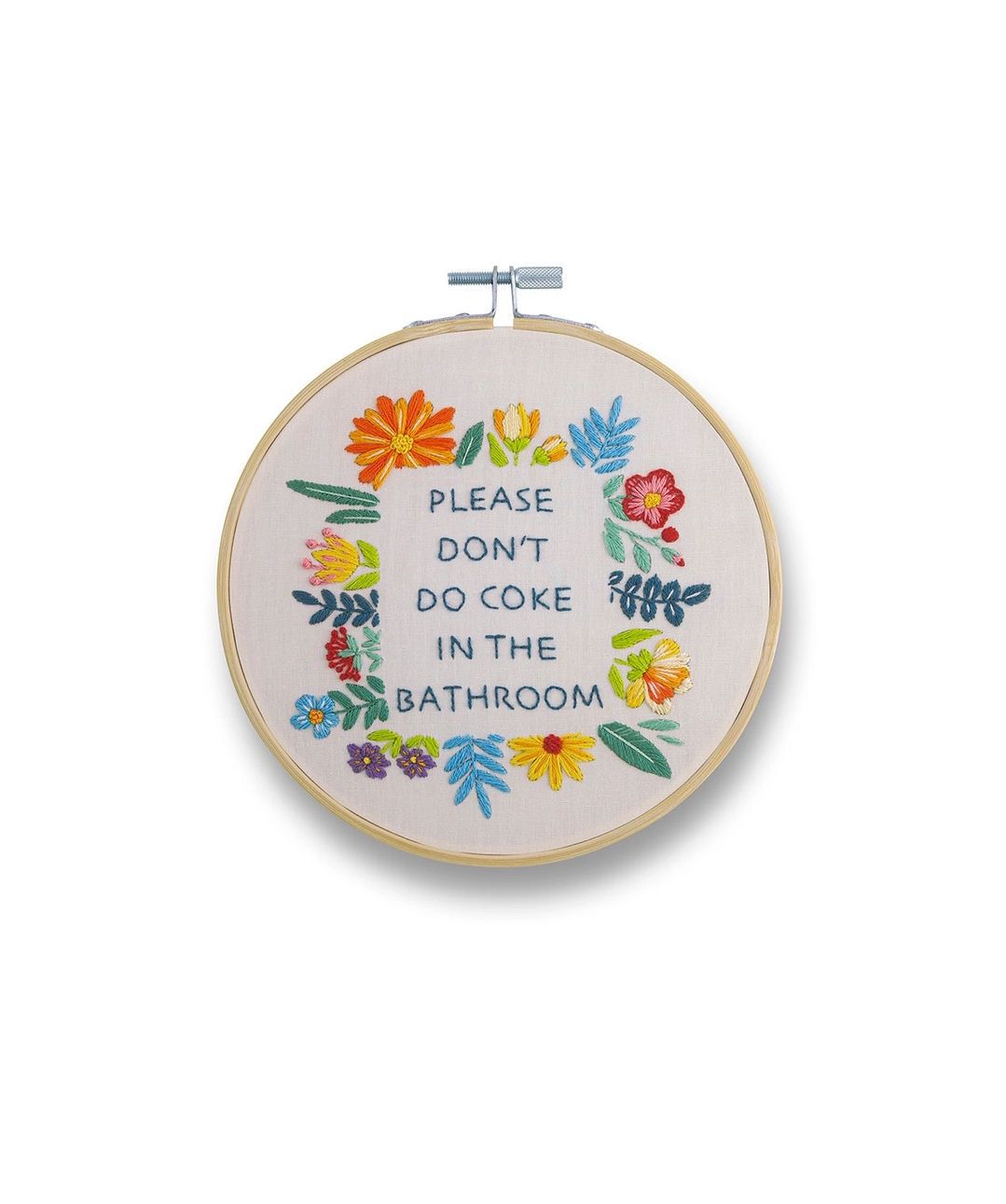 Please Don’t Do Coke In the Bathroom Embroidery Kit