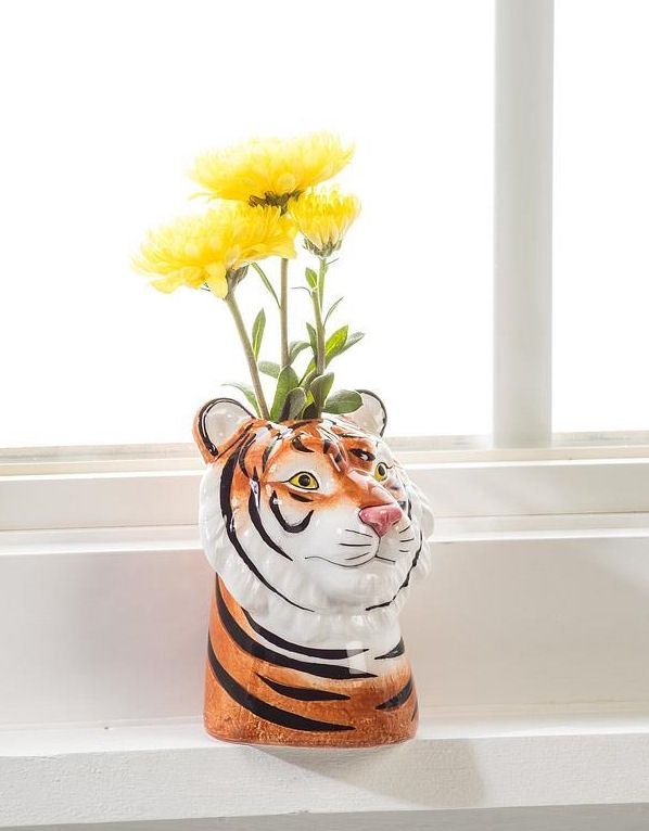 Tiger Head Small Vase