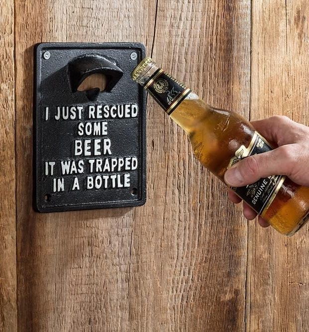 I Just Rescued Some Beer Cast Iron Bottle Opener Sign
