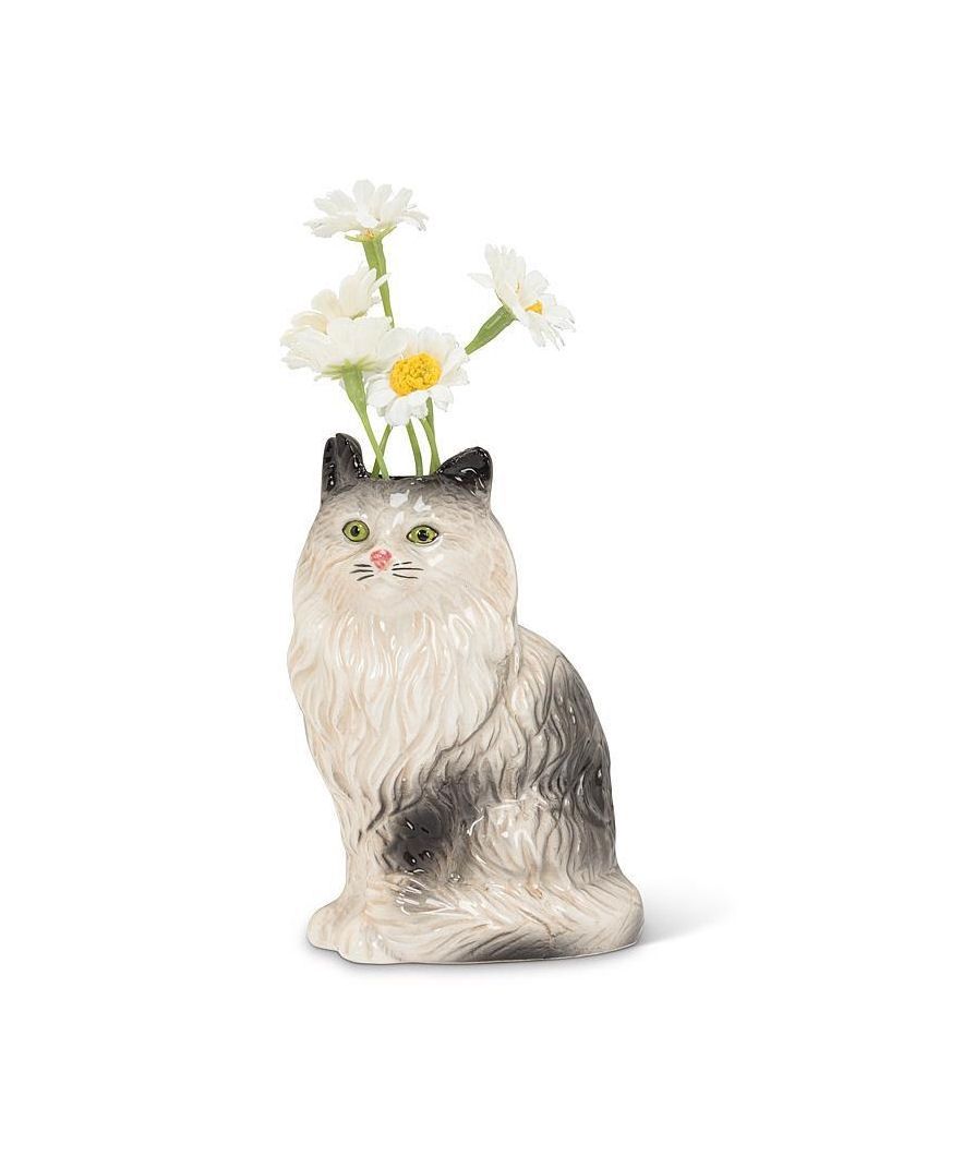 Sitting Persian Cat Bud Vase