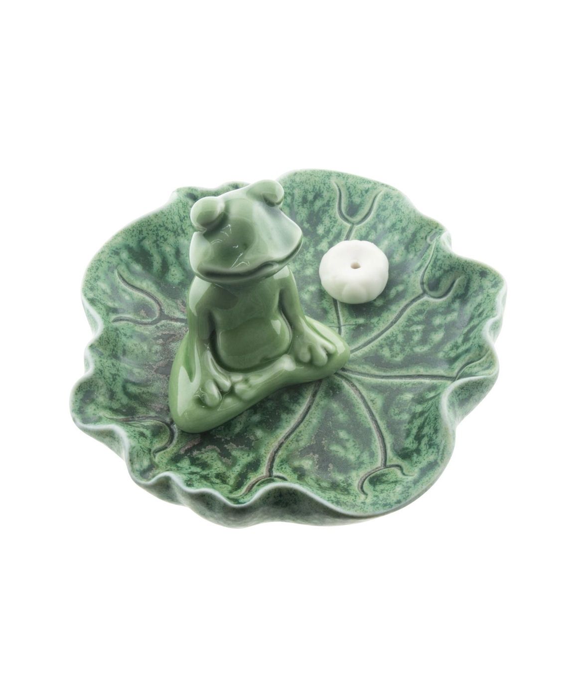 Meditating Frog Ceramic Incense Holder