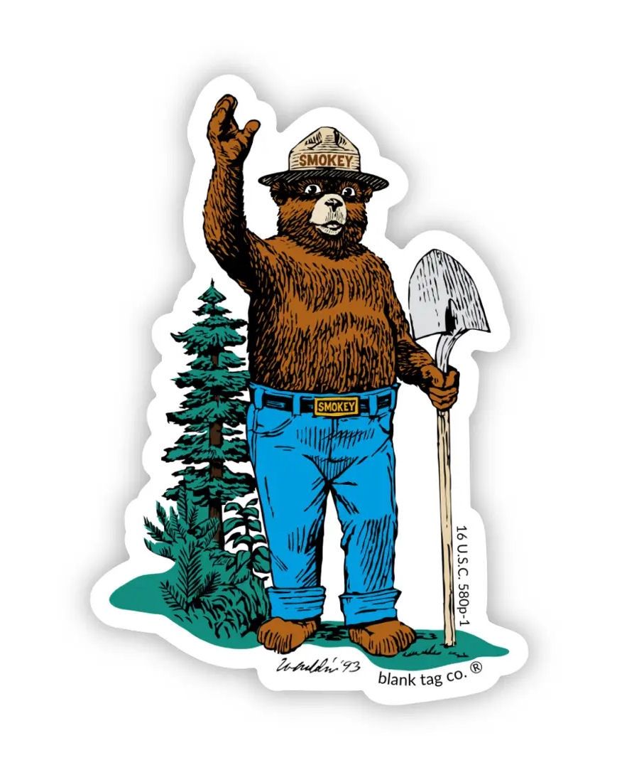 Smokey Bear Waving Sticker