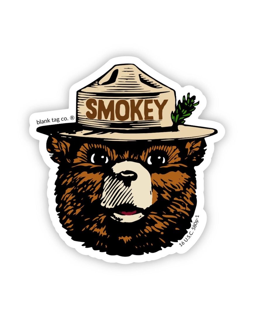 Smokey Bear Face Sticker