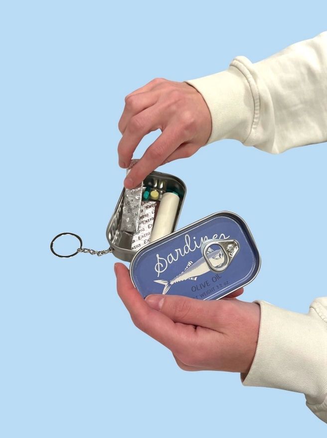 Sardine Tin Keychain