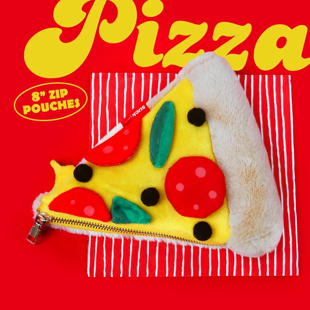 Pizza Plush Zip Bag