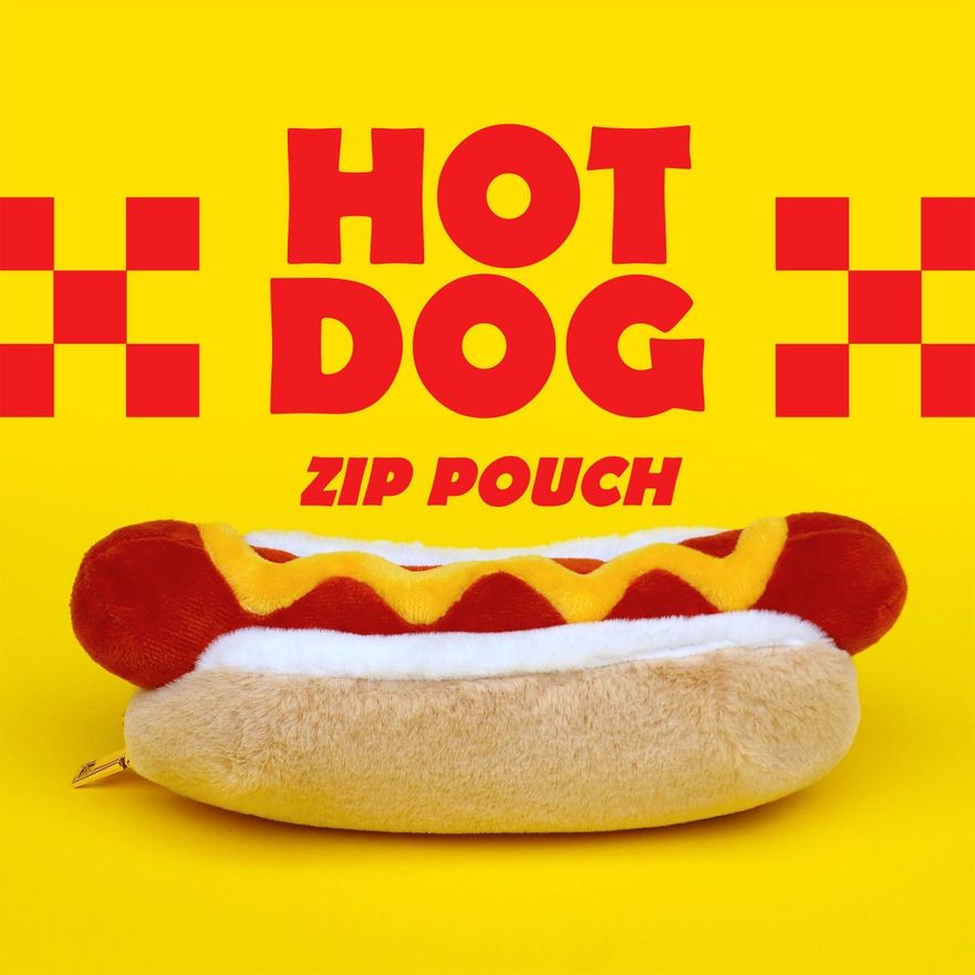 Hot Dog Plush Zip Bag