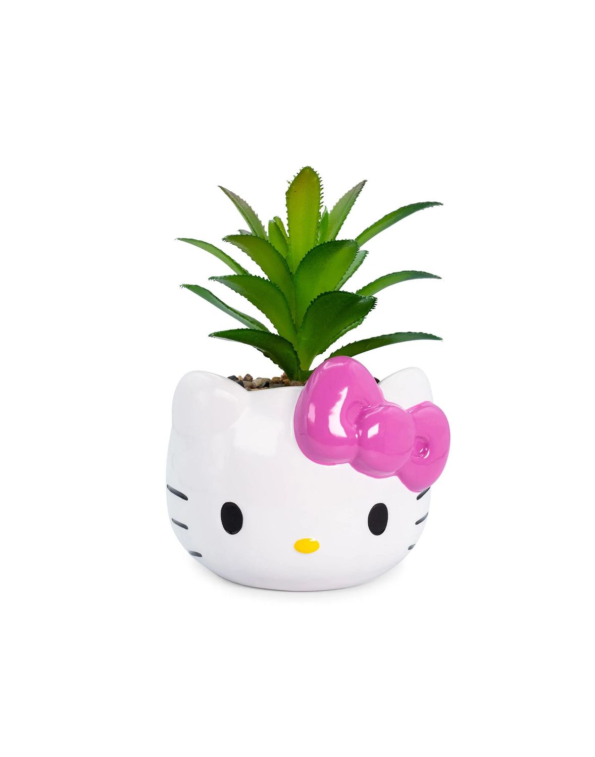 Hello Kitty Ceramic Planter With Faux Plant