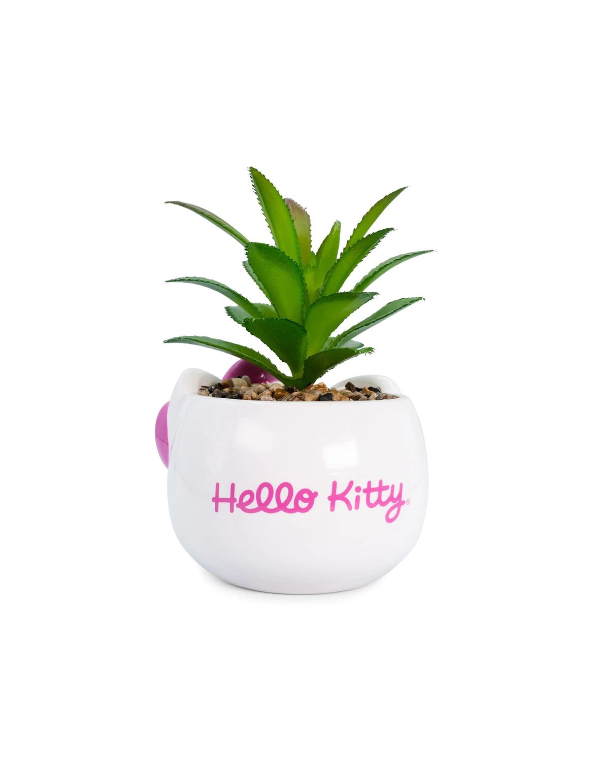 Hello Kitty Ceramic Planter With Faux Plant
