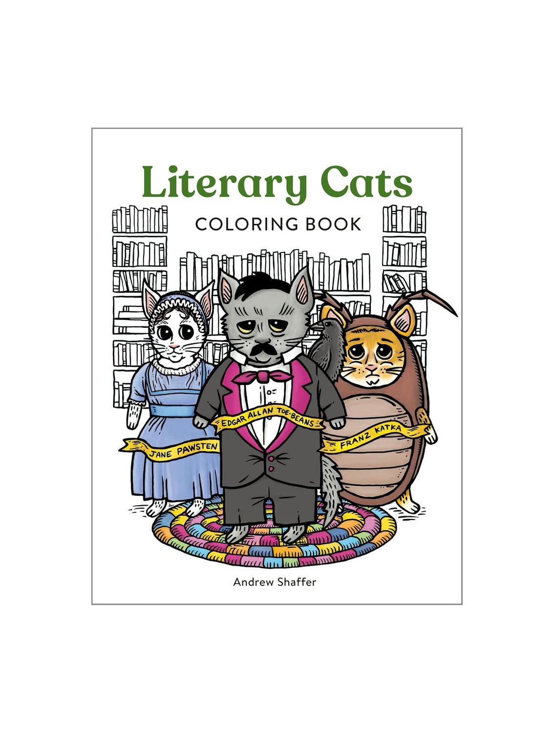 Literary Cats Coloring Paperback Book