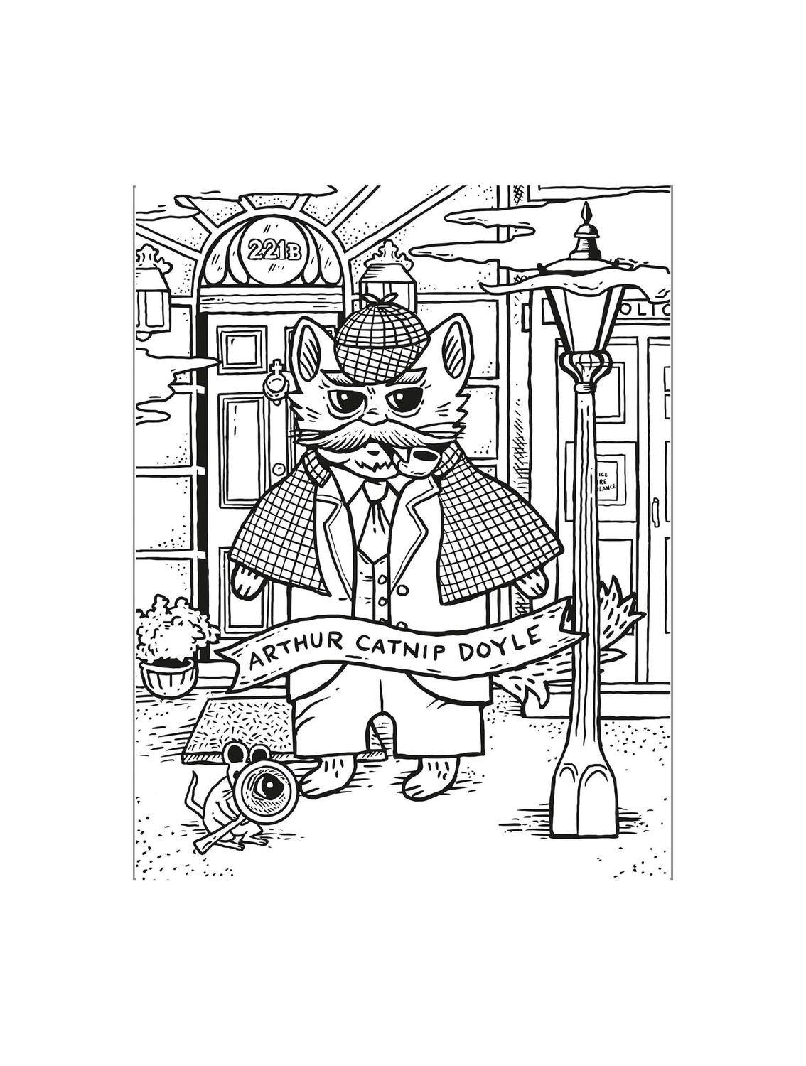 Literary Cats Coloring Paperback Book
