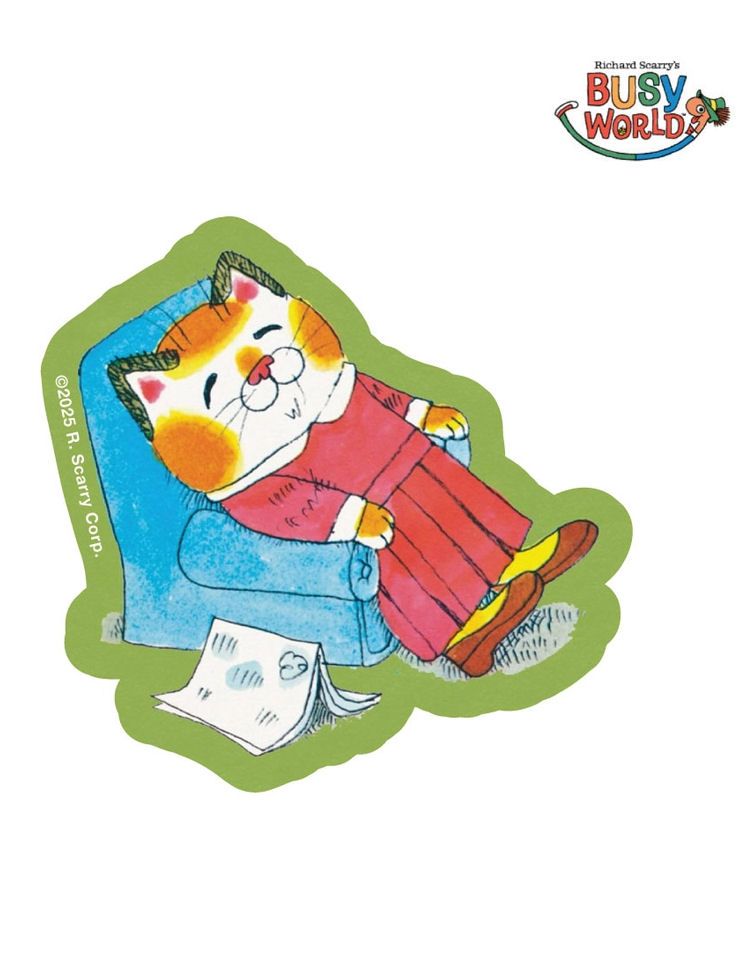 Richard Scarry's Sally Cat Lounging Sticker