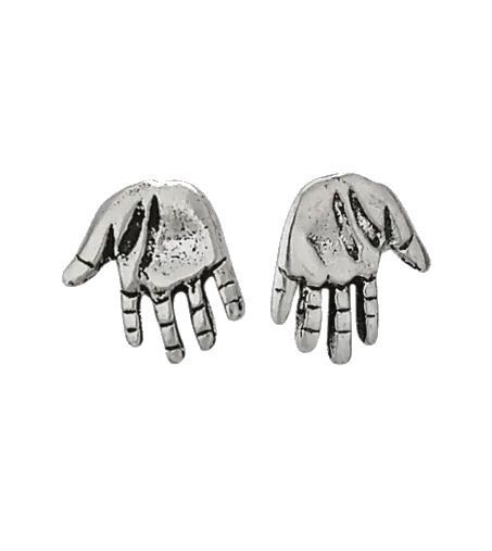 Helping Hand Sterling Silver Stud Earrings
